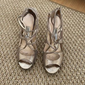 Jimmy Choo Metallic Strappy Sandals. Size 9.5/39.5
